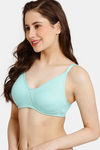 Rosaline Everyday Double Layered Non Wired 3/4th Coverage T-Shirt Bra - Aruba Blue — thumbnail 3